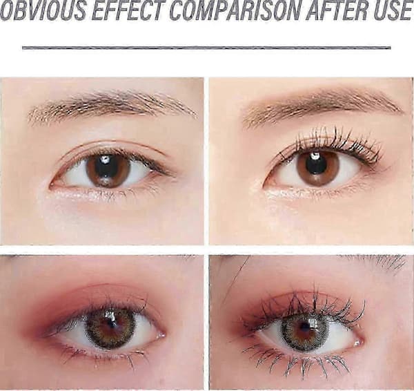 Krøllende mascara, naturlig, tynd, tyk og krøllende, for et perfekt look (sort).