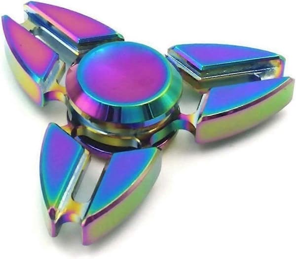Metal regnbue fidget spinner legetøj, håndholdt spinner, spinner i 1-3 minutter, lindrer stress, høj-