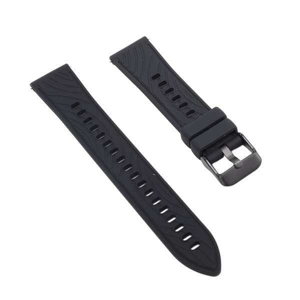 Silikone armbånd til GT4, blødt og åndbart, quick release, kompatibelt med smartwatches, sort.