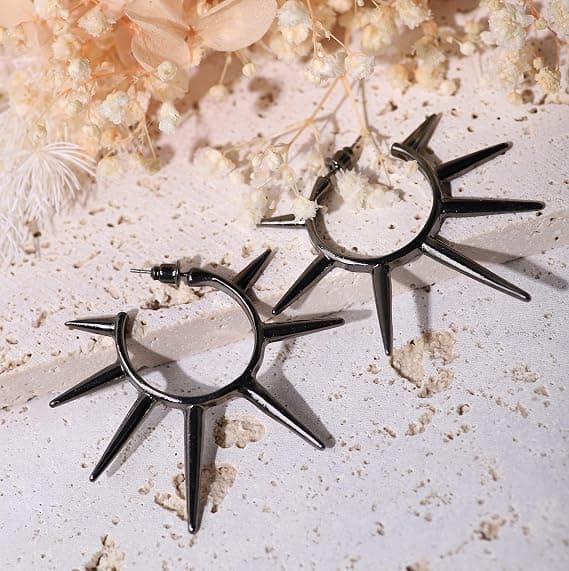 Gotiske Punk Spike Øreringe, Zinklegering Spike Øreringe Vedhæng, Goth Smykkegave til Kvinder, Mænd, .