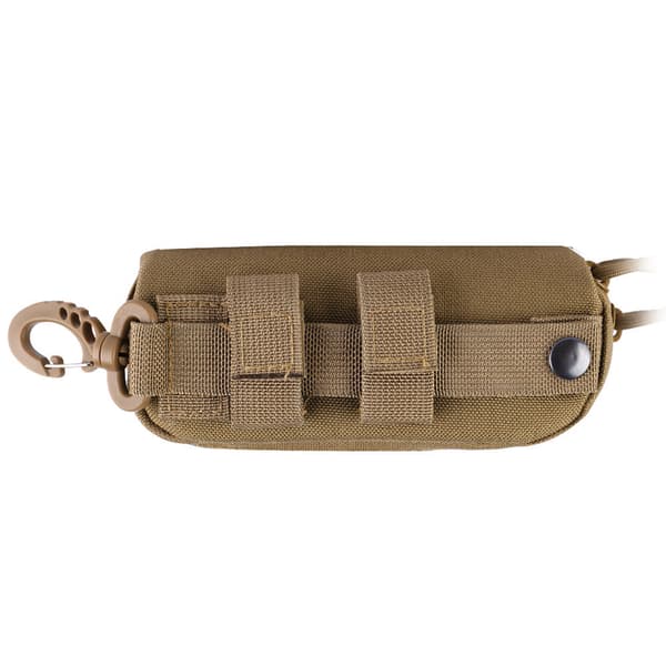 Bærbart stødsikkert solbrilleetui, militærstil, khaki med Molle-krog