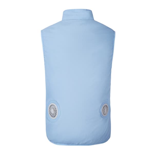 Kølesweater med 3-trins ventilator, kraftfuld og åndbar, til sommer, lyseblå, 2XL