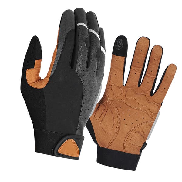 Motorcykelhandsker med fulde fingre, skridsikre, stødabsorberende, mesh, taktisk design, sort og gul, medium