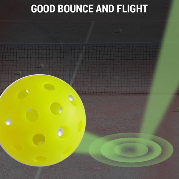 5-pak med 74 mm oplyste pickleballbolde til indendørs og udendørs brug, med netpose
