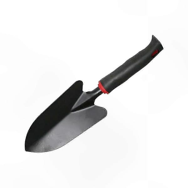 Metallhagespade med komfortabelt plasthåndtak for planting og omplanting av blomster.