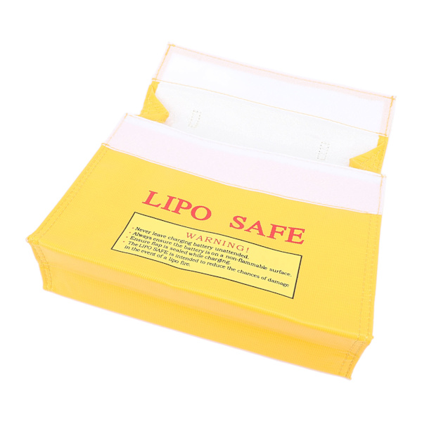 Brandsäker och explosionssäker LiPo-batteriväska med kardborrestängning.
