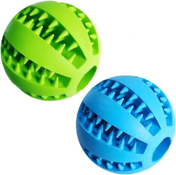 Husdjursleksaker för hundgodis - Boll med gummimat och tandrengöringsfunktioner för hundar, 2-pack