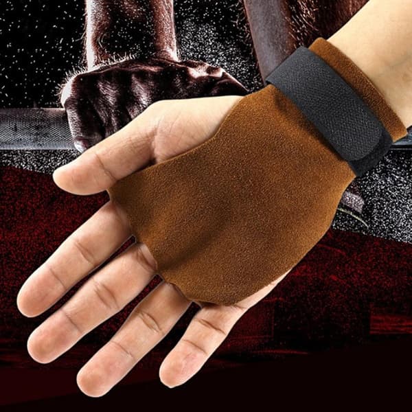 2 halkfria gymhandskar i läder för styrketräning och tyngdlyftning