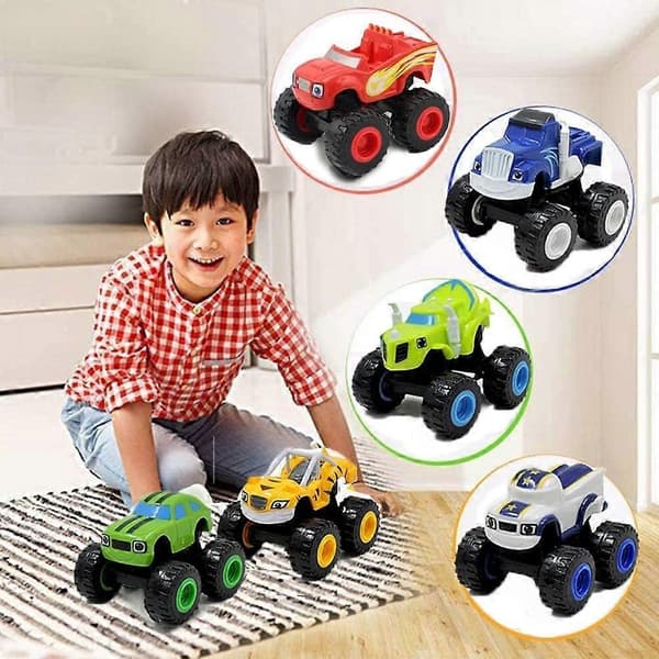 Blaze och Monstermaskinerna Leksaksracingbil Presentpaket för barn (6 delar)