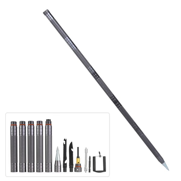 Multifunktionel selvforsvarsstav til camping, trekking og nødsituationer - aluminium-magnesium materiale