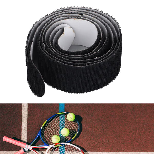 3 STK Tennisketcher Hovedbeskytter Tape 37mm Nylon Velcro til Boldopsamling Sort