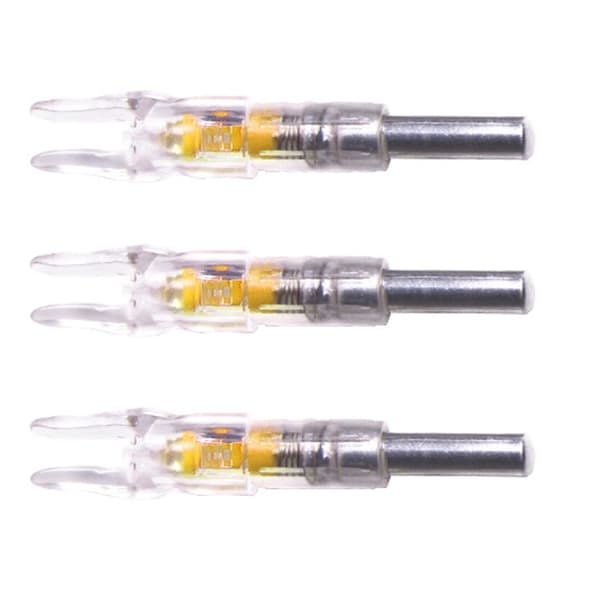 3 st LED-belysta pilnockar för pilbåge med 6,2 mm 6,25 mm innerdiameter, gul