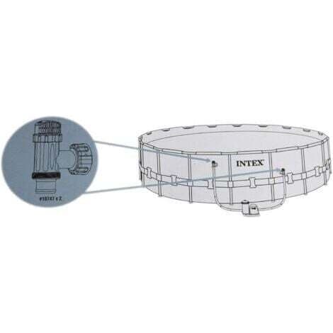 Intex 2-delat kolvventilsats för ovanmarkspooler med packning och mutter, för stora pooler