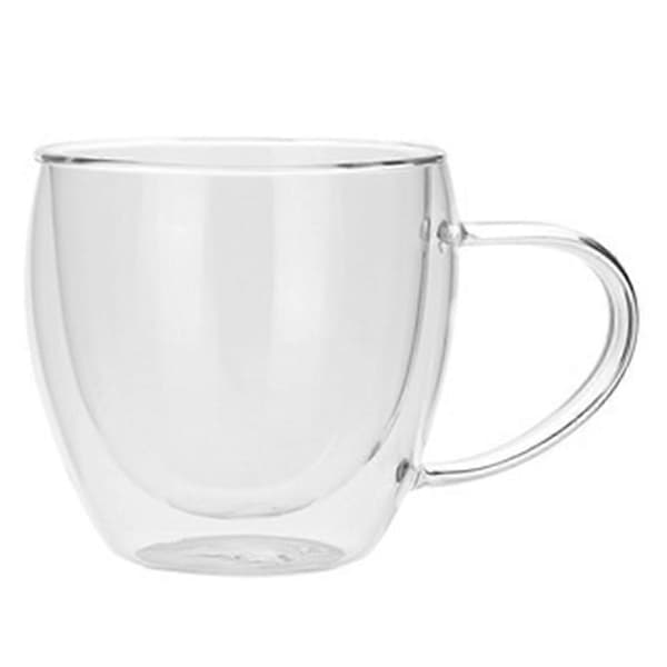 Dobbeltvegget tekopp i glass, klar kopp for kaffe/melk/vann, 250 ml