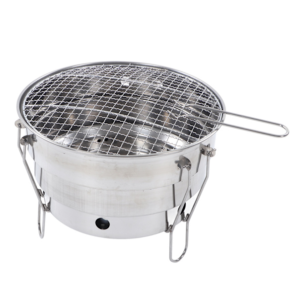 Bærbar kulgrill i rustfrit stål til camping og picnic