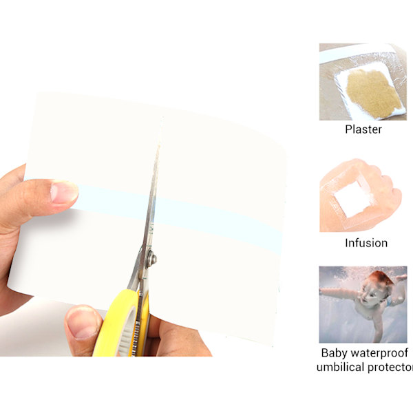 Transparent elastisk vattentät tejp 10M klippbar för hud