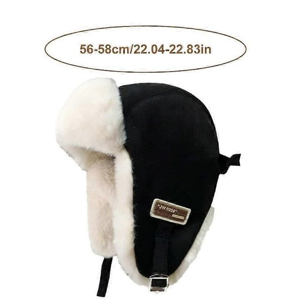 Ushanka-hat til kvinder med øreklapper, velegnet til piger; beskytter ørerne, giver vindtæt varme, a