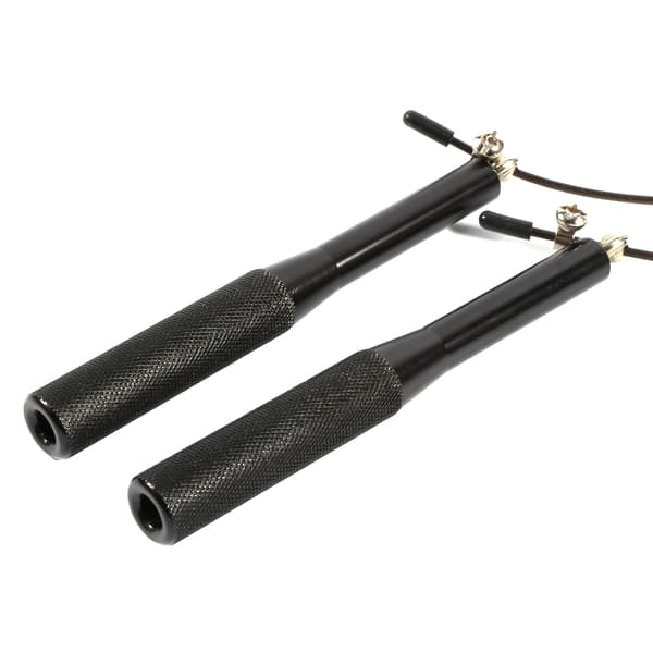 Justerbart sjippetov med stålwire og aluminiumslegering til fitness (sort)