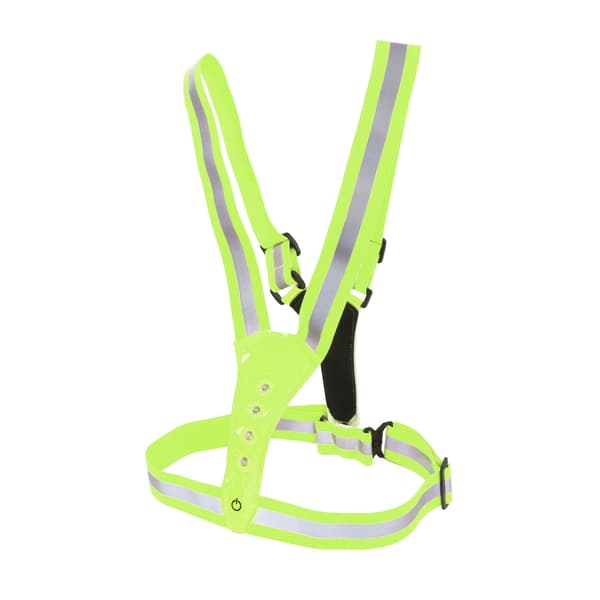 LED refleksvest med 3 lystilstande, 360° beskyttelse, sikkerhed, løb, cykling, grøn