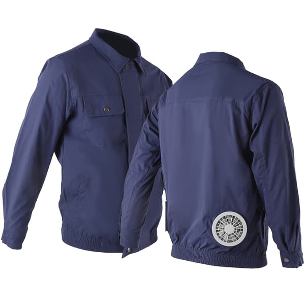 Luftkonditioneringsjacka med USB-fläkt, sommar, blå, nötningsbeständig bomull, 2XL/3XL