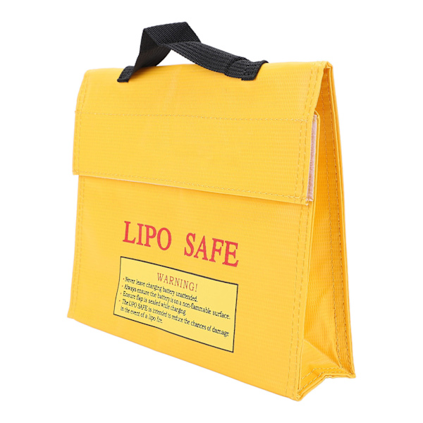 Brandsäker och explosionssäker LiPo-batteriväska med kardborrestängning.