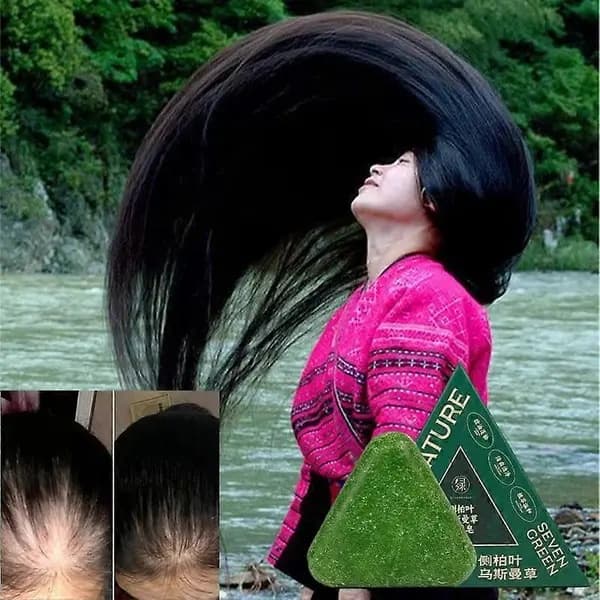 3 kpl Nature Triangle -shampoopalaa, Nature Seven Green Soap -shampoo, luonnollinen Usman Grass -shampoopalaa...