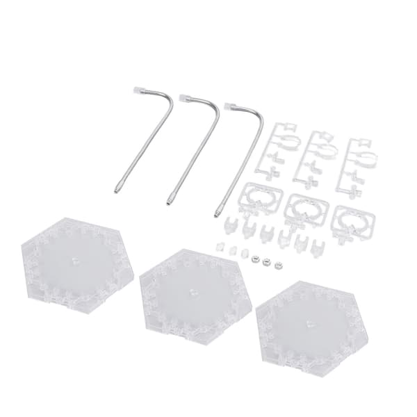 3-pak støttebase til actionfigurer, ABS rustfrit stål, fleksibel, til 6-tommer gennemsigtige modeller