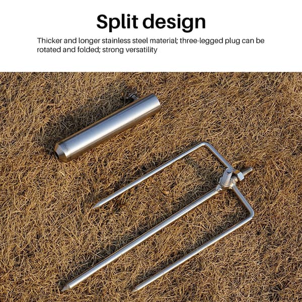 Jordspyd til fiskeparaply, foldbar, stabil, rustfrit stål, til have, strand, udendørs brug.