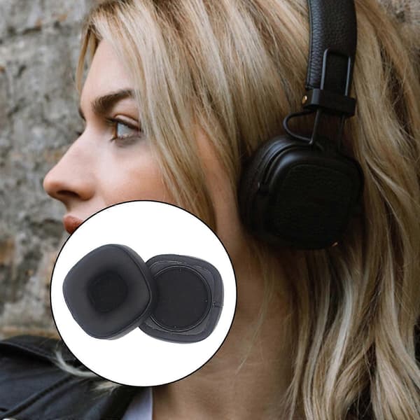 Ørepuder og skumpuder i proteinlæder til gaming-headset forbedrer lydkvaliteten; velegnet til Major 5 headset-reparationsdele.