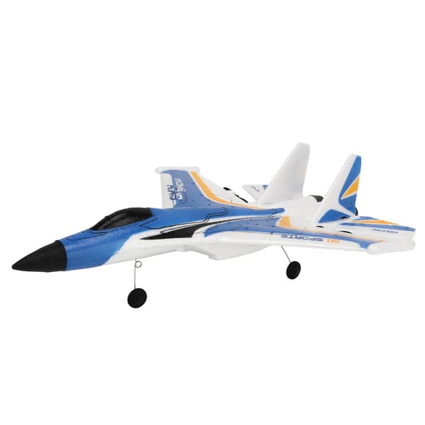 RC fjernkontroll seilfly med LED-lys, lett, fleksibel, 2 batterier, blå, for barn