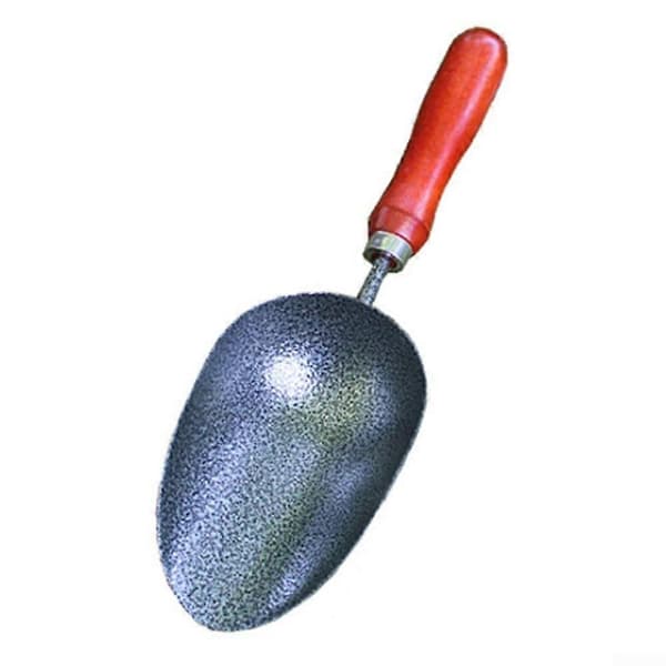 Rustbestandig hagespade i rustfritt stål med ergonomisk håndtak i asketre.