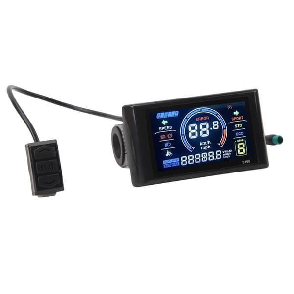 S966 LCD-displaypanel til 24-72V elcykel, vandtæt, letvægts, til 22,2 mm styr