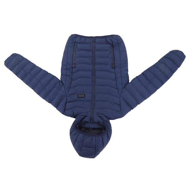 19-soners oppvarmet jakke med hette, smart, for menn og kvinner, blå, medium, ski, camping
