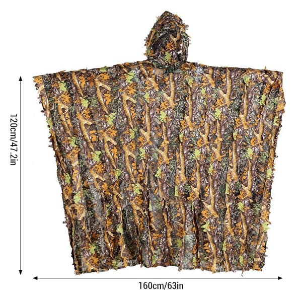3D Camouflage Ghillie-dragt til mænds jagt, laserskåret stereoversion, polyestermateriale