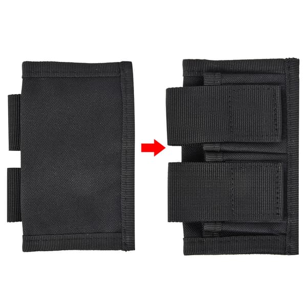 Nylon 600D Fast Charger Taske, Holder 2 Magasiner, Sort Shotshell Pung