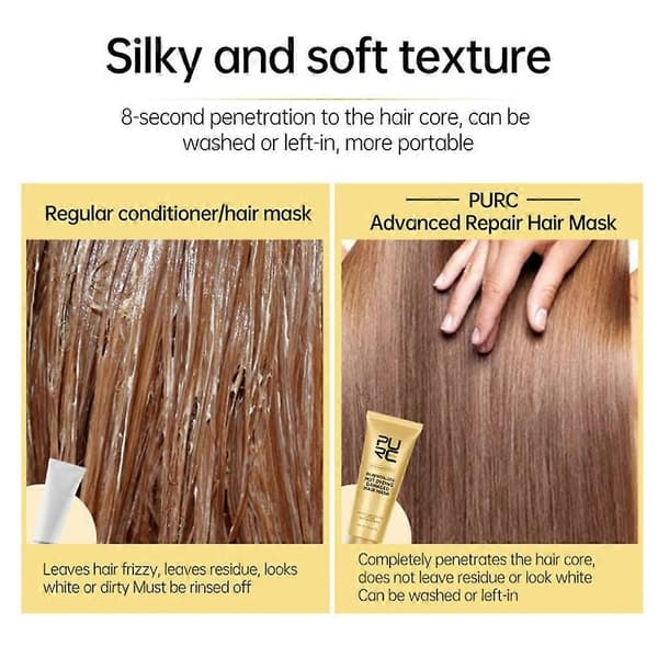 PURC Keratin Håruträtningskräm Skadade Behandlingar Snabbare Hårvård