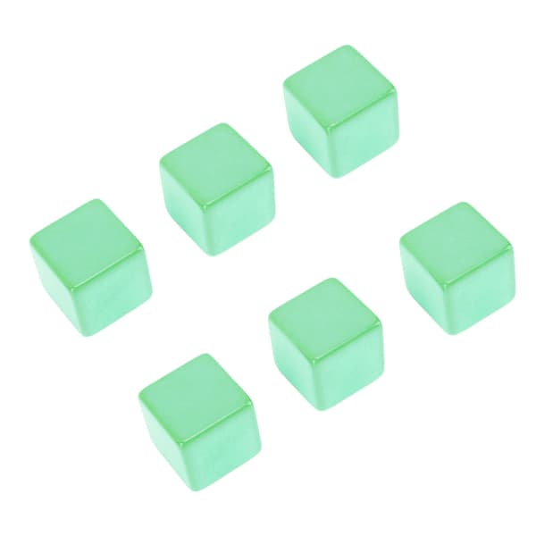 6 STK Tomme Plastterninger DIY Uferdige Kuber 6 Sider for Undervisning og Fester