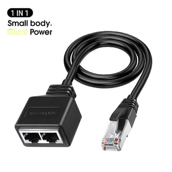RJ45 Ethernet splitterkabel, 1 han til 2 hun netværksadapter Ethernet-stikforbindelsesport