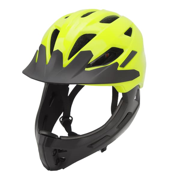 Børnecykelhjelm, Stødabsorberende, Justerbar, Åndbar, Full Face, Fluorescerende Grøn, XS