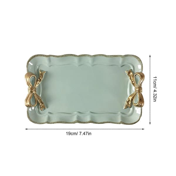 Rund smyckesfat, fräsch och elegant stil, ljusgrön harts dessertställ (1-pack)