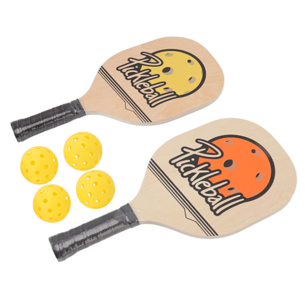 Træ Pickleball Paddle Sæt til Begyndere med Bolde og Opbevaringstaske