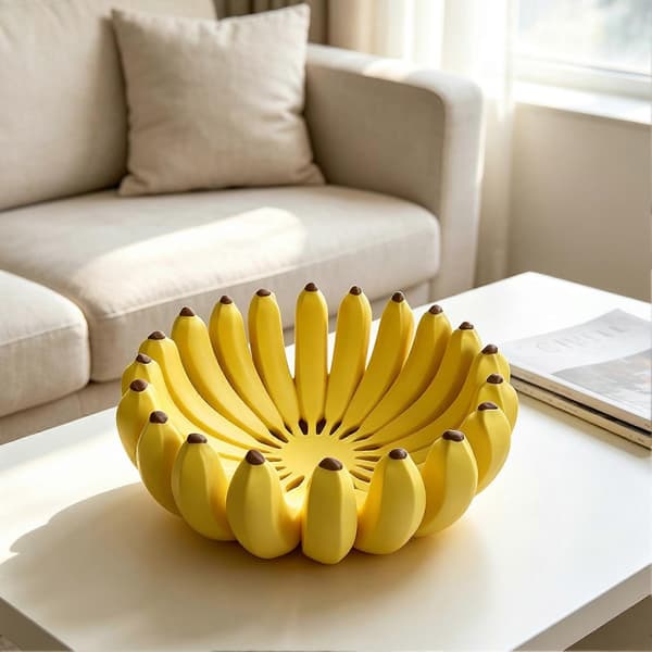 Bananformad fruktskål med en unik, iögonfallande design – perfekt för en modern, minimalistisk stil