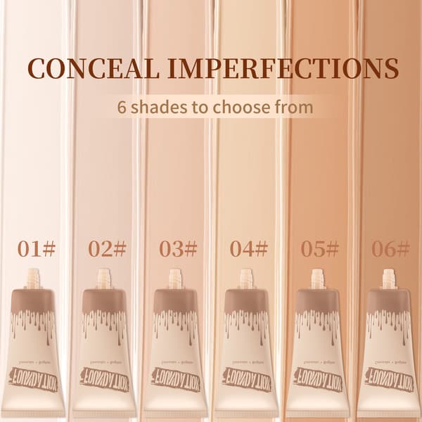6 nyanser flytende foundation, concealer foundation, lett langvarig sminkebase, oljekontroll... 04#
