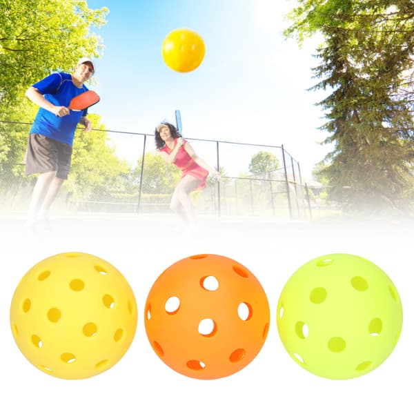 Pickleballbolde 40/26 huller PE blank til indendørs og udendørs træning 9 enheder