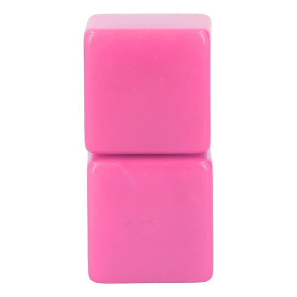 6 stk. sett med blanke sekskantede terninger i plast, leksjoner, spill, brett, DIY matematikk, rosa