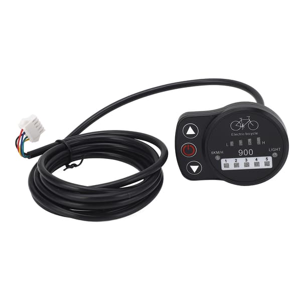 LED-måler til 36V 48V elcykel med hastighedsvisning, batteri, forlygte til KT-controller