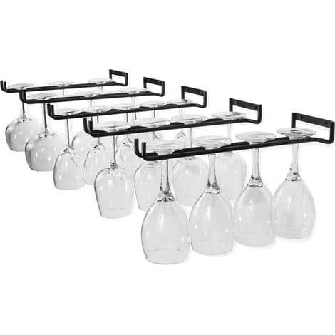 Hængende glasstativ - vinglasstativ med 5 skinner til 13 til 18 glas, 30 cm x 5 cm x 2 cm