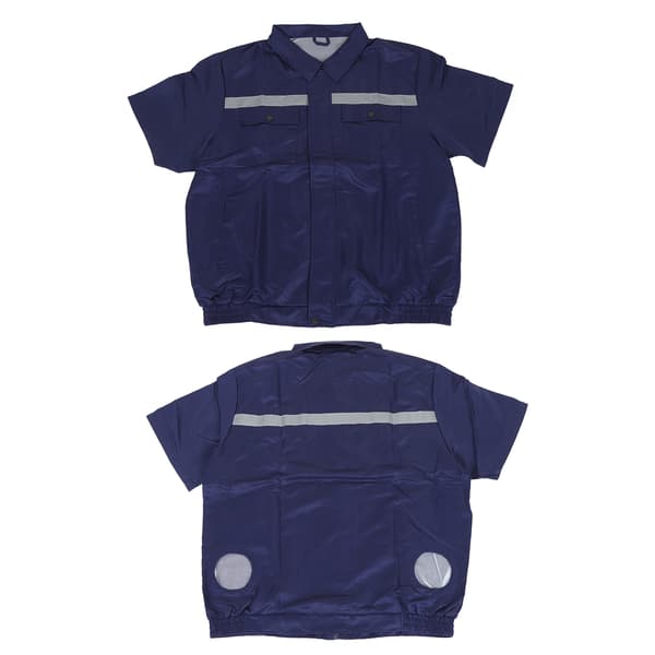 Blå jakke med dobbelt køleventilator, UV-beskyttelse, udendørs sommer, 4XL