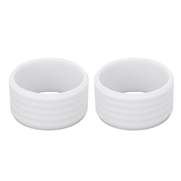 2 stk silikonring for tennisracketgrep, grepfestemiddel, svetteabsorberende, hvit