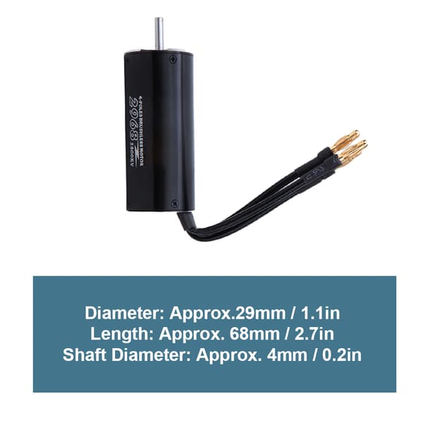 Børsteløs motor uten sensor 2968 2800KV 4 poler for RC-båt 600-800mm